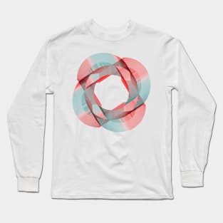 Geometric abstract linear red Long Sleeve T-Shirt